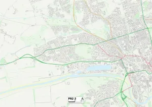 Framed Print : Preston PR2 2 Print Map Sector