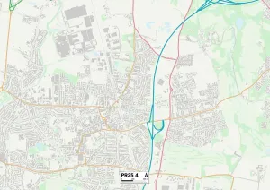 South Ribble PR25 4 Print Map Sector