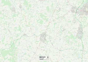 RH - Redhill Prints: RH14 9 Print Map of Chichester Postcode Sector