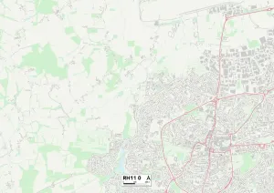 RH11 0 Print Map of Crawley Postcode Sector