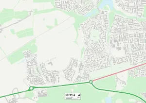 RH11 6 Print Map of Crawley Postcode Sector