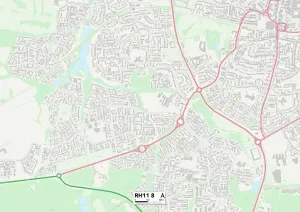 RH11 8 Print Map of Crawley Postcode Sector