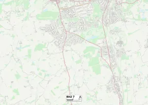 RH - Redhill Prints: Reigate and Banstead RH2 7 Postcode Sector Print Map