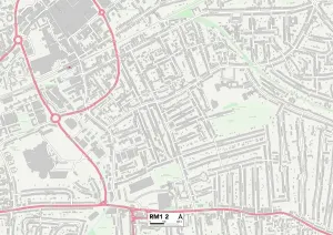 RM1 2 Print Map of Havering RM1 2 Area