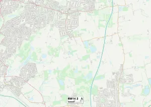 RM14 2 Print Map of Havering RM14 Area
