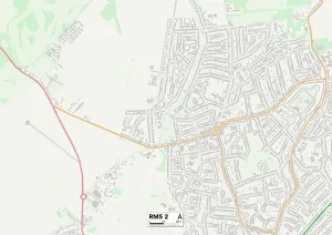 RM5 2 Print Map of Havering, Romford Area