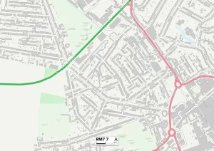 RM7 7 Print Map of Havering RM Postcode Sector