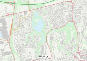 RM - Romford Prints: RM16 6 Postcode Sector Print Map