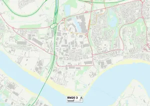 RM20 3 Print Map of Thurrock Area