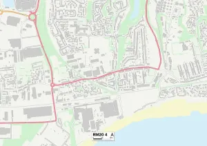 RM20 4 Postcode Sector Print Map