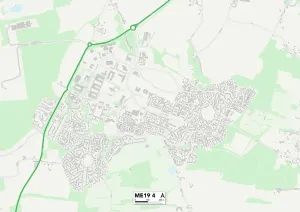 Tonbridge and Malling ME19 4 Print Map