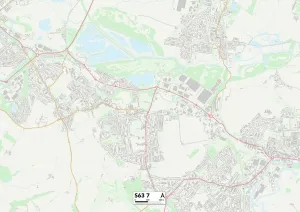 Barnsley S63 7 Postcode Sector Map Print