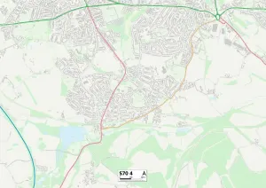 Barnsley S70 4 Postcode Sector Print Map