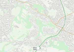 Sheffield S14 1 Print Map