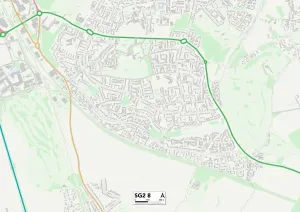 SG - Stevenage Prints: Stevenage SG2 8 Print Map Postcode Sector
