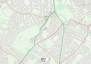 Merton SM4 5 Postcode Sector Print Map