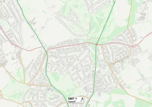 SM - Sutton Prints: Reigate and Banstead SM7 1 Print Map Sector