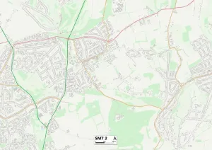 Reigate and Banstead SM7 2 Print Map Sector