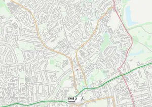 SM - Sutton Prints: Sutton SM5 2 Print Postcode Sector Map