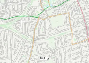Sutton SM5 3 Postcode Sector Map Print