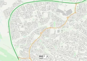SN - Swindon Prints: Swindon SN25 1 Postcode Sector Map Print