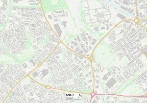 SN - Swindon Prints: Swindon SN5 7 Postcode Sector Print Map