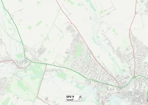 Wiltshire SP2 9 Print Map Sector
