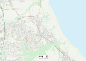 County Durham SR8 4 Print Map