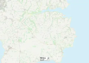 Cornwall TR12 6 Print Map Sector