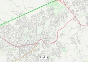 Cornwall TR14 8 Print Map