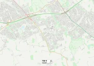 Middlesbrough TS8 9 Postcode Sector Print Map