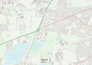 Hounslow TW14 8 Postcode Sector Print Map