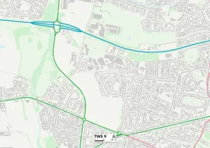 TW - Twickenham Prints: Hounslow TW5 9 Postcode Sector Print Map