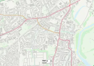 TW - Twickenham Prints: Hounslow TW7 6 Postcode Sector Print Map