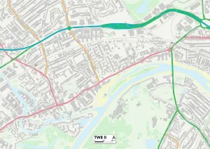 TW - Twickenham Prints: Hounslow TW8 0 Print Map Postcode Sector