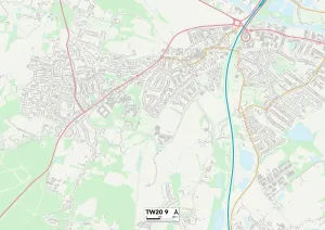 Runnymede TW20 9 Postcode Sector Print Map
