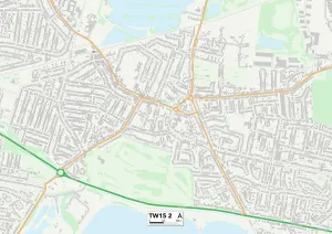 TW15 2 Postcode Sector Print Map