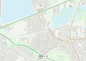 TW15 3 Postcode Sector Print Map