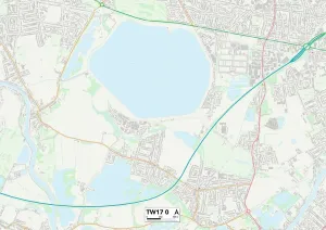 Spelthorne TW17 0 Postcode Sector Print Map