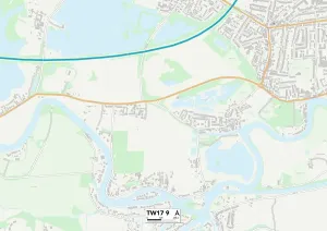 TW17 9 Postcode Sector Print Map of Spelthorne