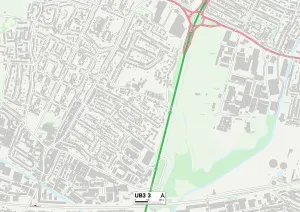 Hillingdon UB3 3 Print Map Postcode Sector