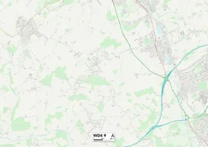 Dacorum WD4 9 Postcode Sector Print Map