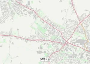 WF15 6 Print Map of Kirklees Postcode Sector