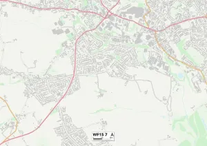WF15 7 Print Map of Kirklees Postcode Sector