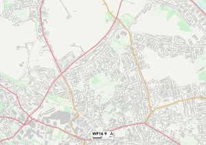 WF16 9 Print - Kirklees Postcode Sector Map