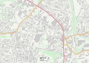 WF17 5 Print Map of Kirklees Postcode Sector