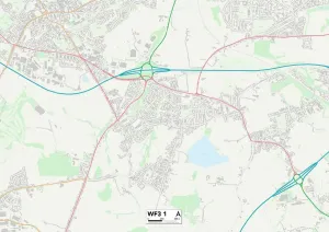 WF3 1 Print Map of Leeds Postcode Sector