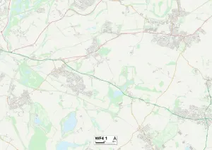 Wakefield WF4 1 Postcode Sector Print Map