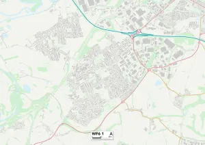 Wakefield WF6 1 Postcode Sector Print Map