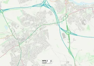 WF - Wakefield Prints: Wakefield WF8 2 Print Map Sector